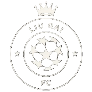 A white circular club crest with a crown at the top, the text 'LIU RAI' across the upper arc, a soccer ball motif in the center, and 'FC' at the bottom, shown on a black background.